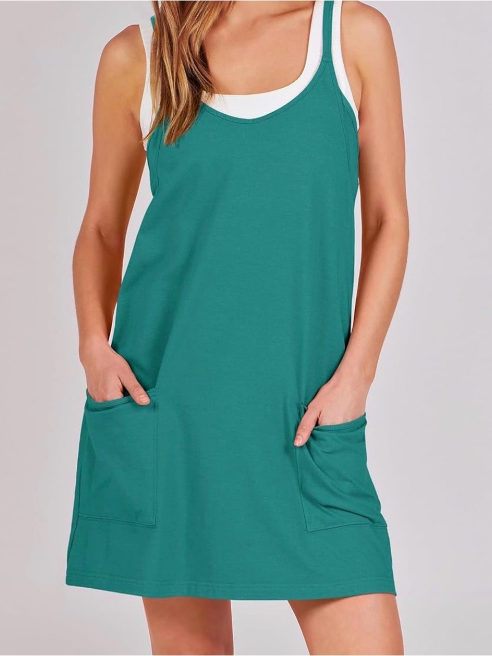 Teal athletic dress with built in shorts xs.